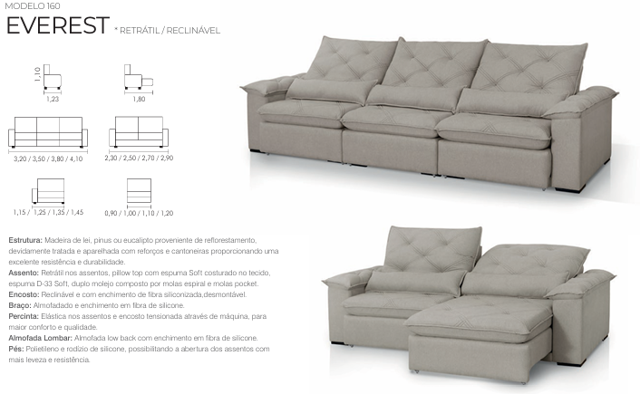 Sofá Everest 3 Módulos